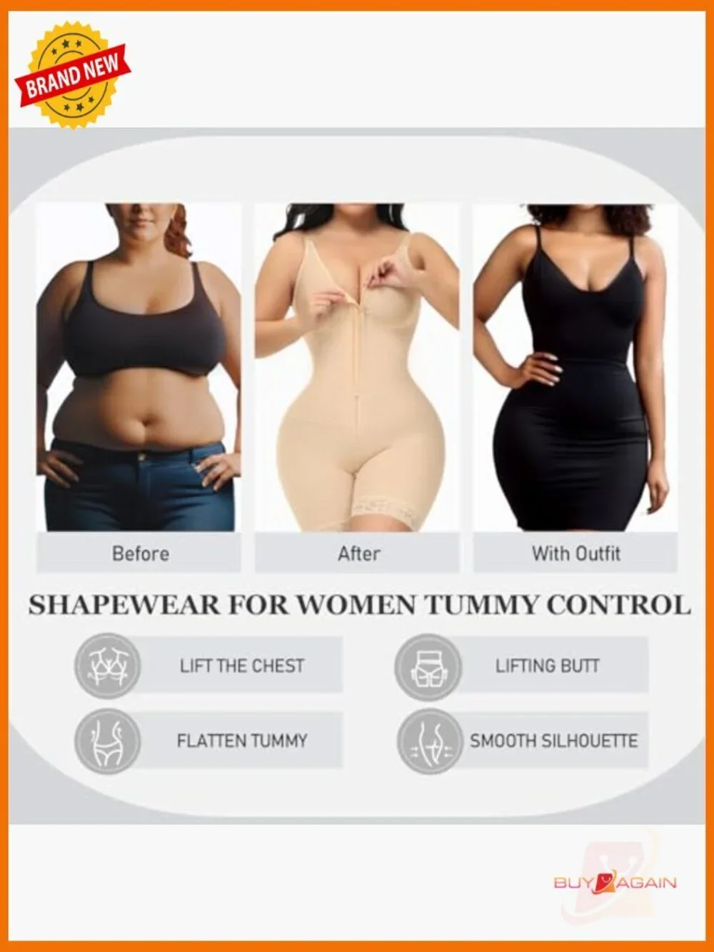 High Compression Faja Body Shaper Shapewear Bodysuit Tummy Control